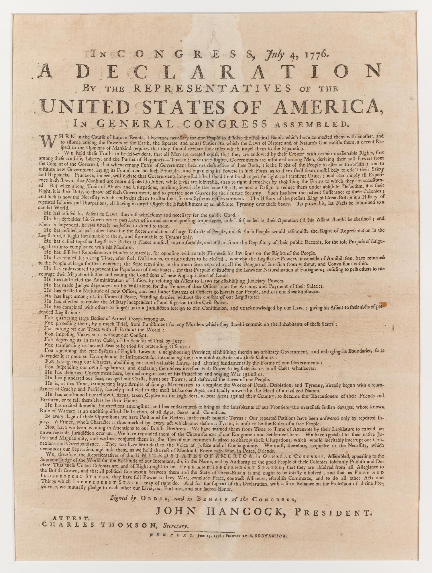 Declaration Broadside