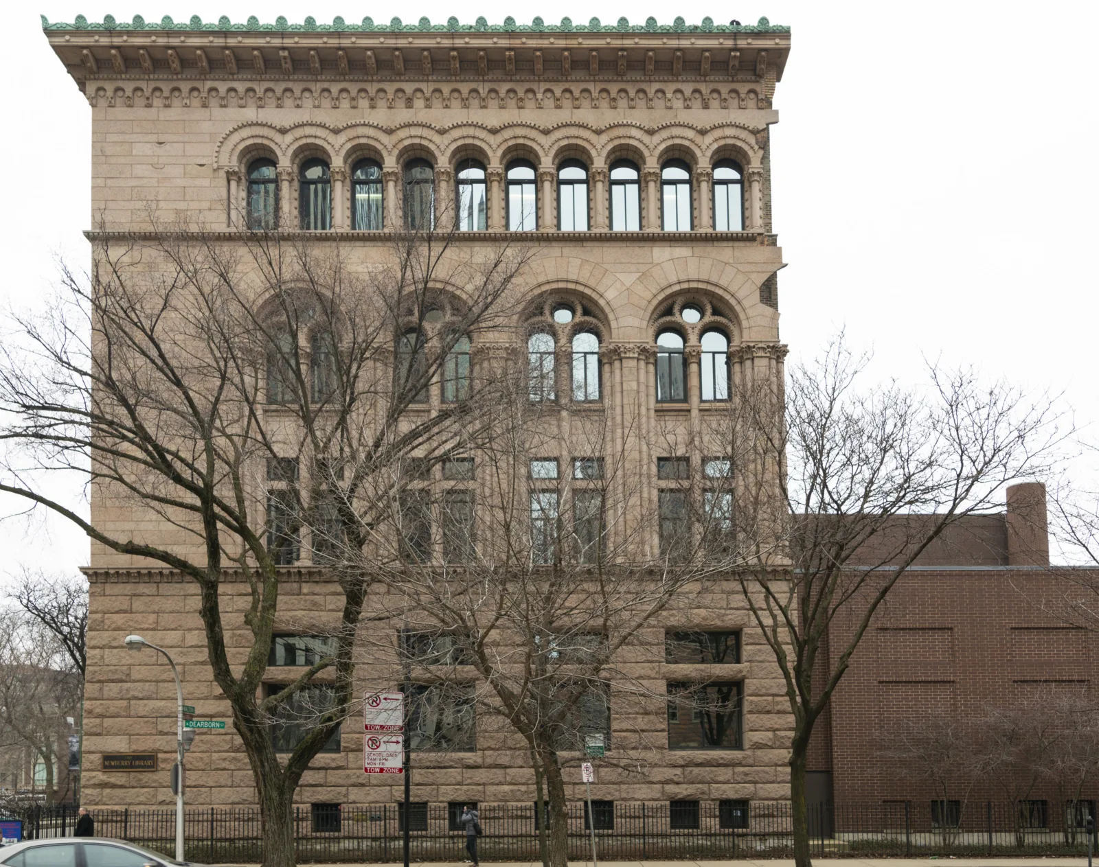 A photo showing the side of the Newberry building