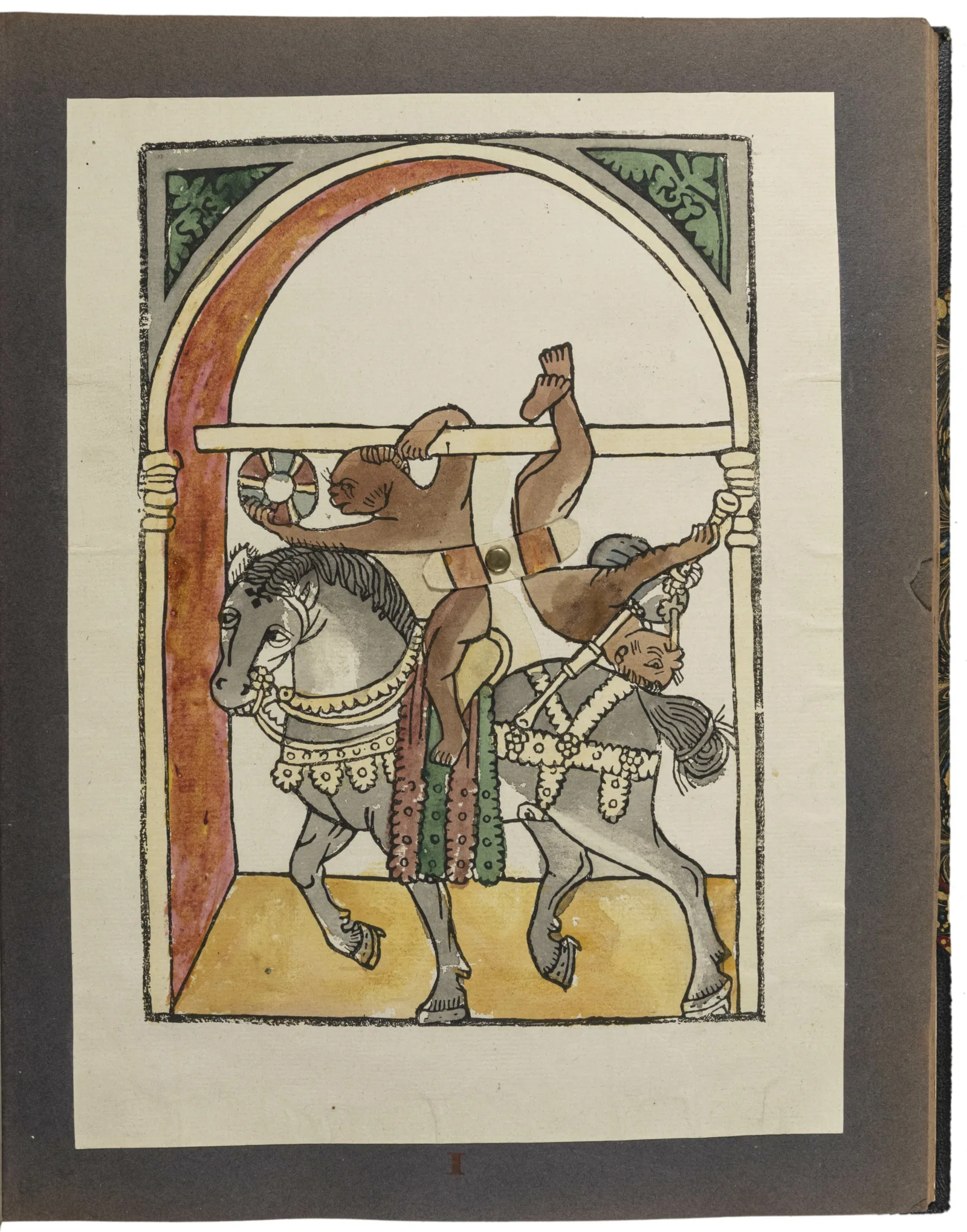 Apes Performing On Horseback