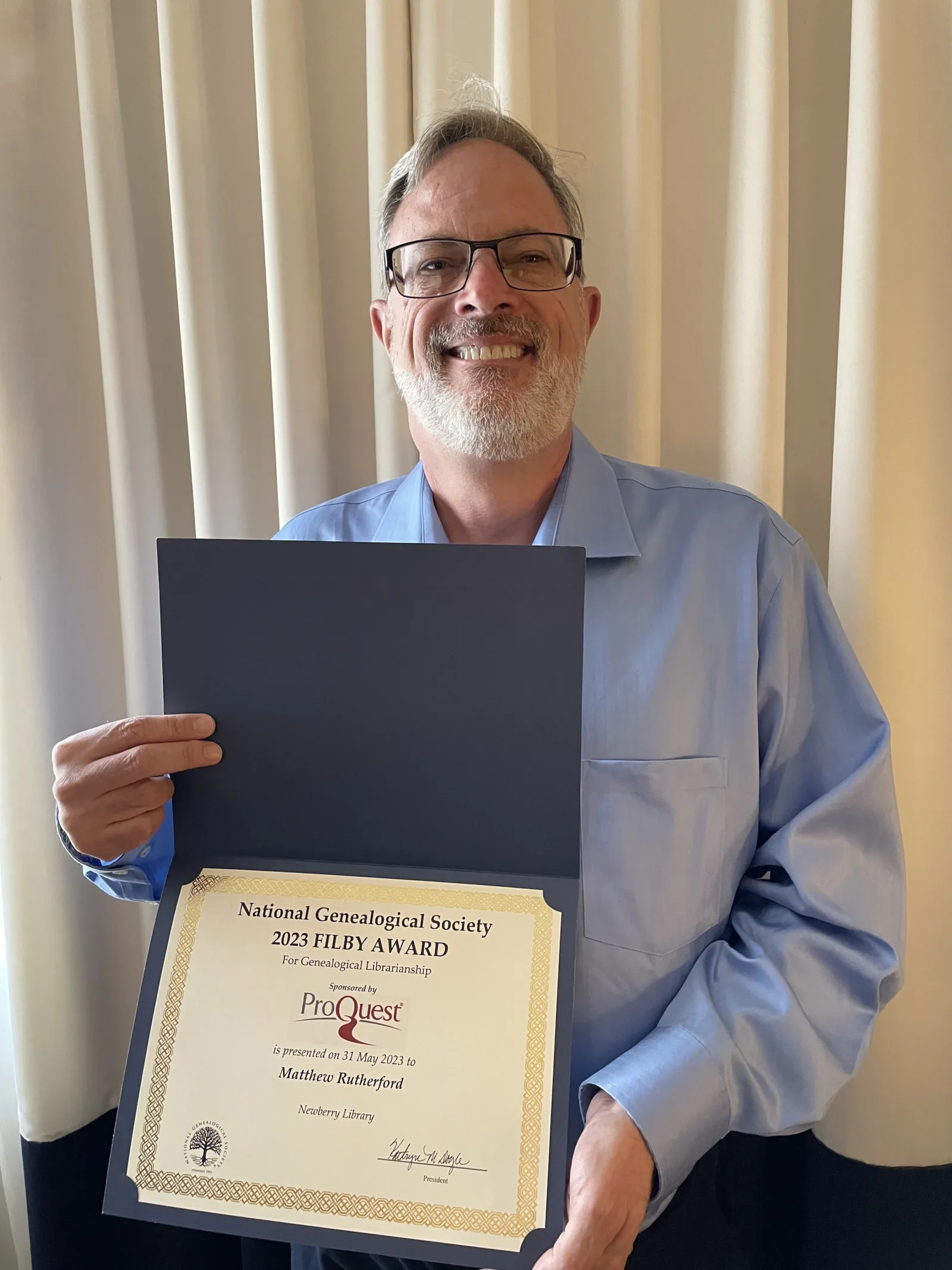 Matt Rutherford with Filby Award