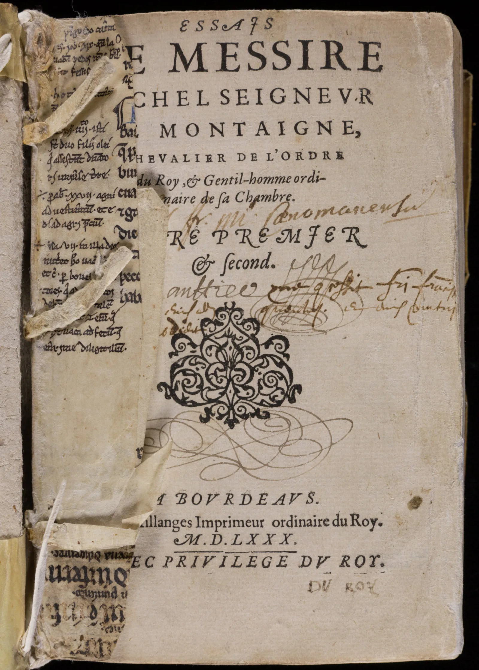 Case 3a 584 tp o2 Essais de messire Michel seignevr de Montaigne, chevalier de l'Ordre du roy, & gentil-homme ordi-naire de sa chambre