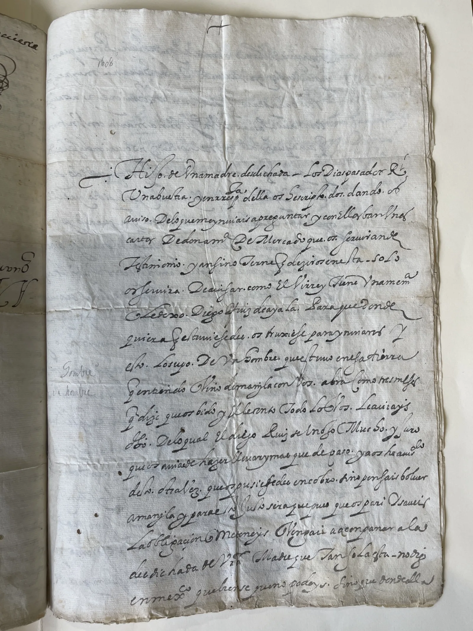 Letter from Dionisio's mother