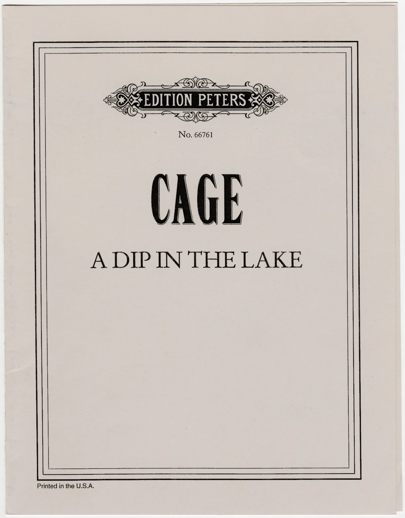 A Dip in the Lake Title Page