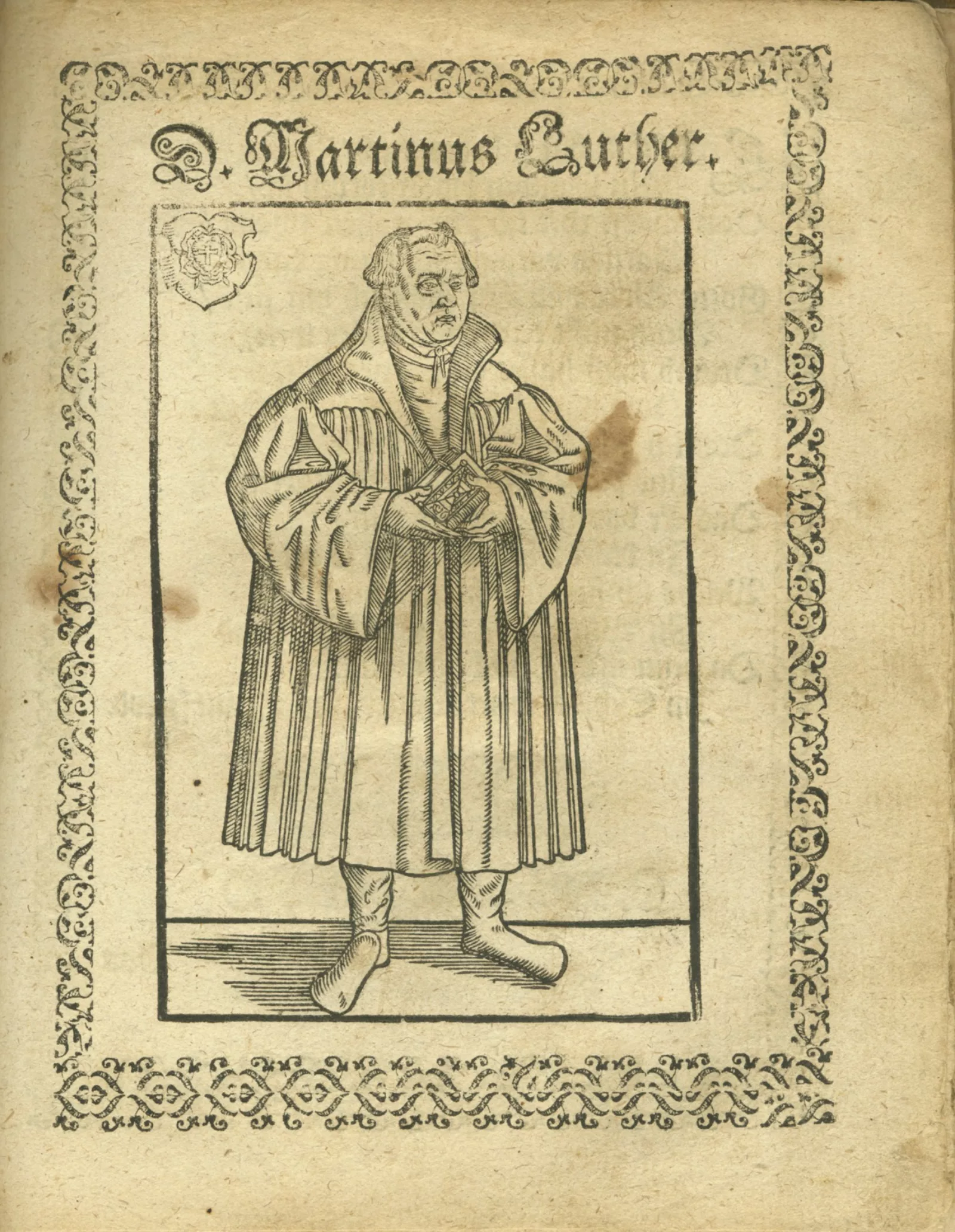 Portrait of Martin Luther, in Kinderbüchlein für die Jugend und Einfeltigen, 1586. Newberry Wing ZP 547 .B48.