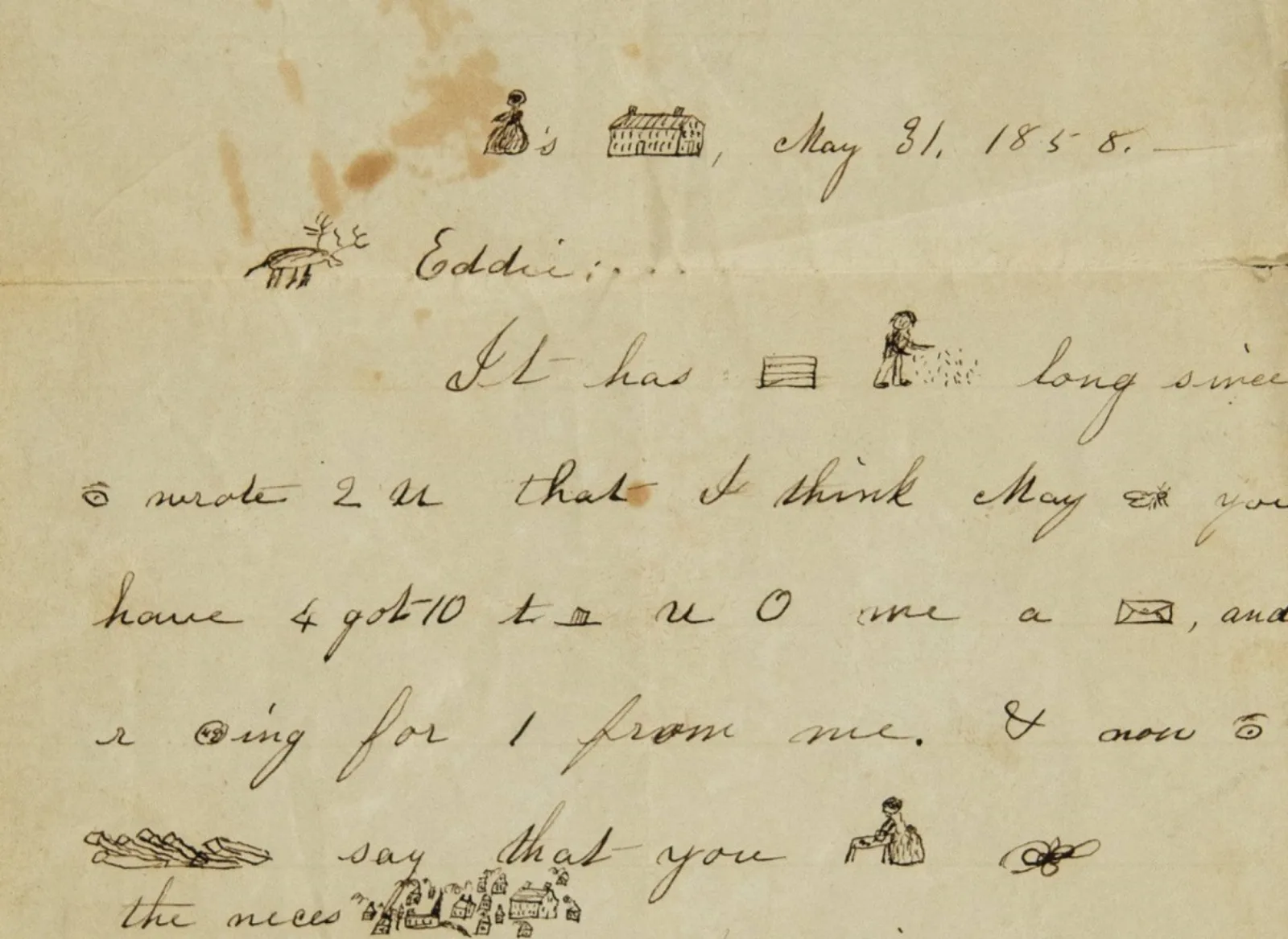 Anna Everett letter to brother Edward William Everett incl puzzle letter 1858 1868 cropped