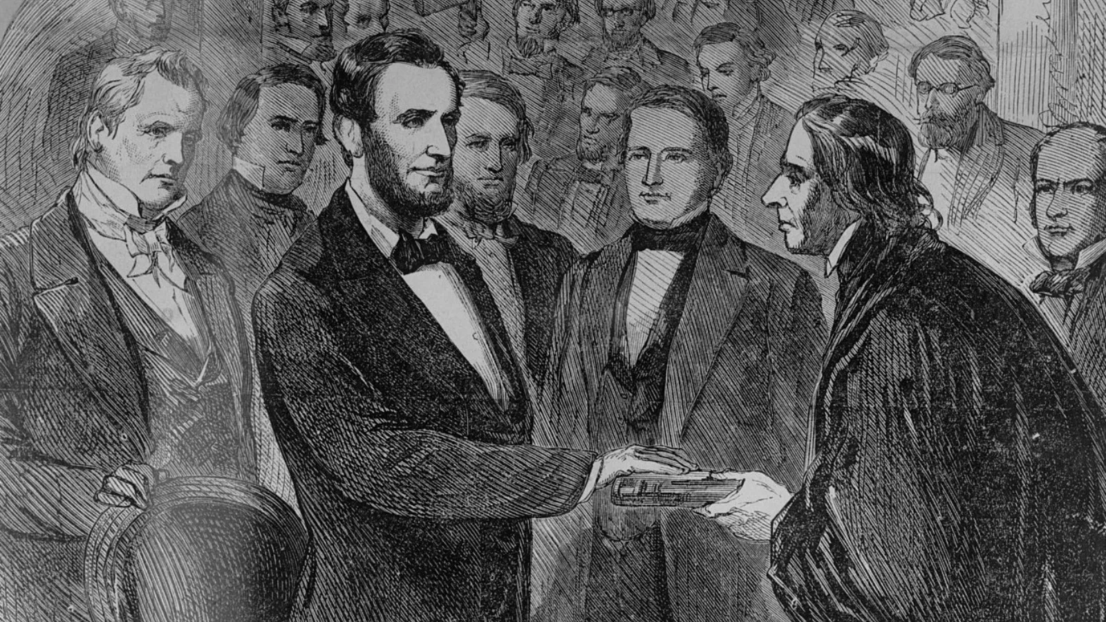 Lincoln sworn in by Chief Justice Taney LCCN2016820836